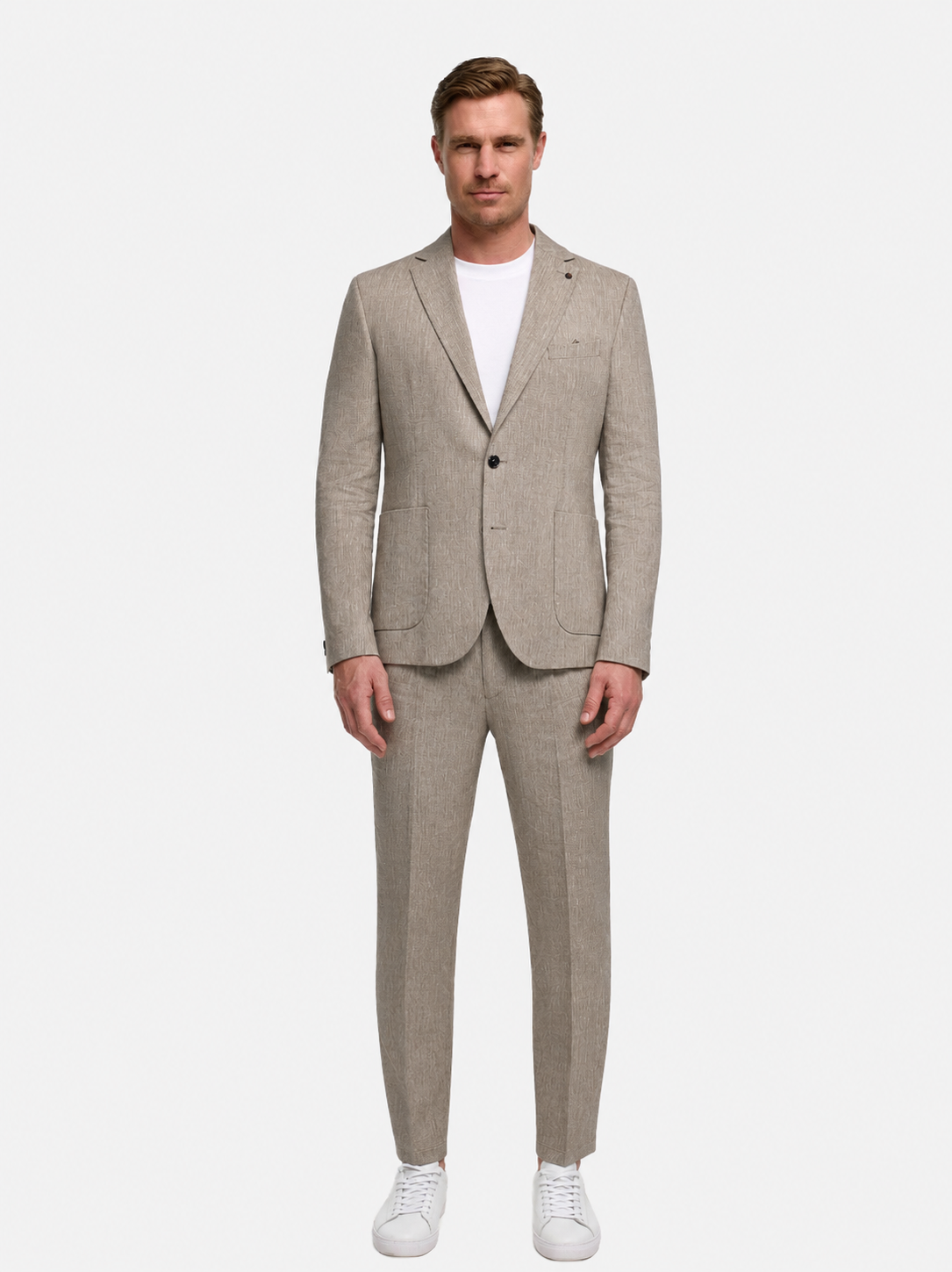 Leinen Anzug 211547-250 Med. Beige