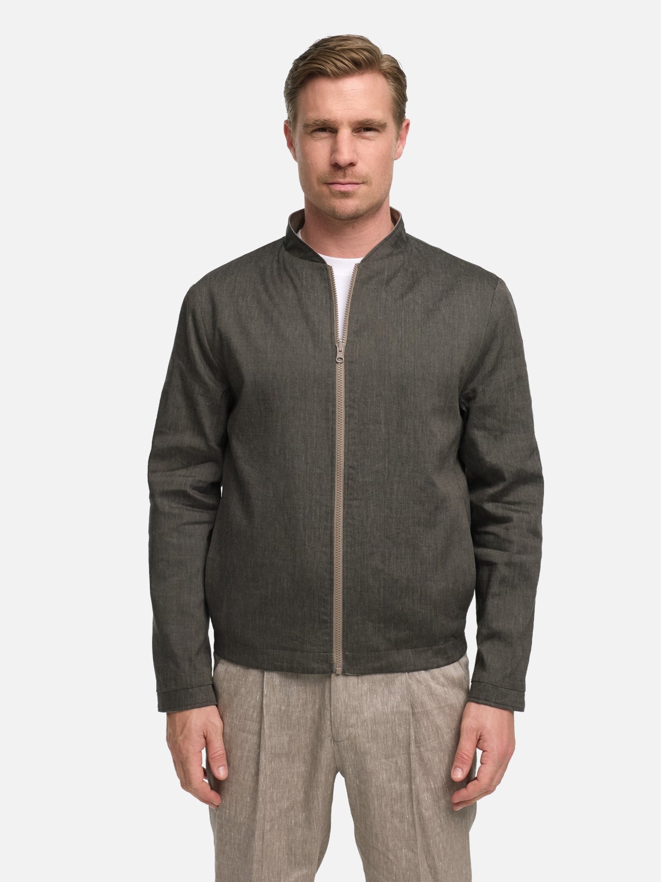 Herren Blouson DiRevaudio in Med. Beige, Rückansicht