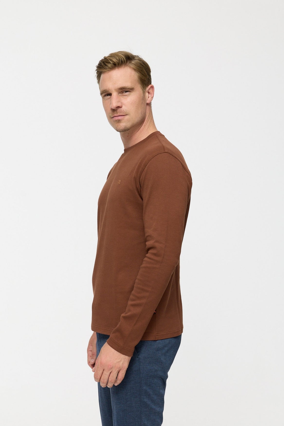 DiOwen Langarm Shirt Slim Fit | Rust