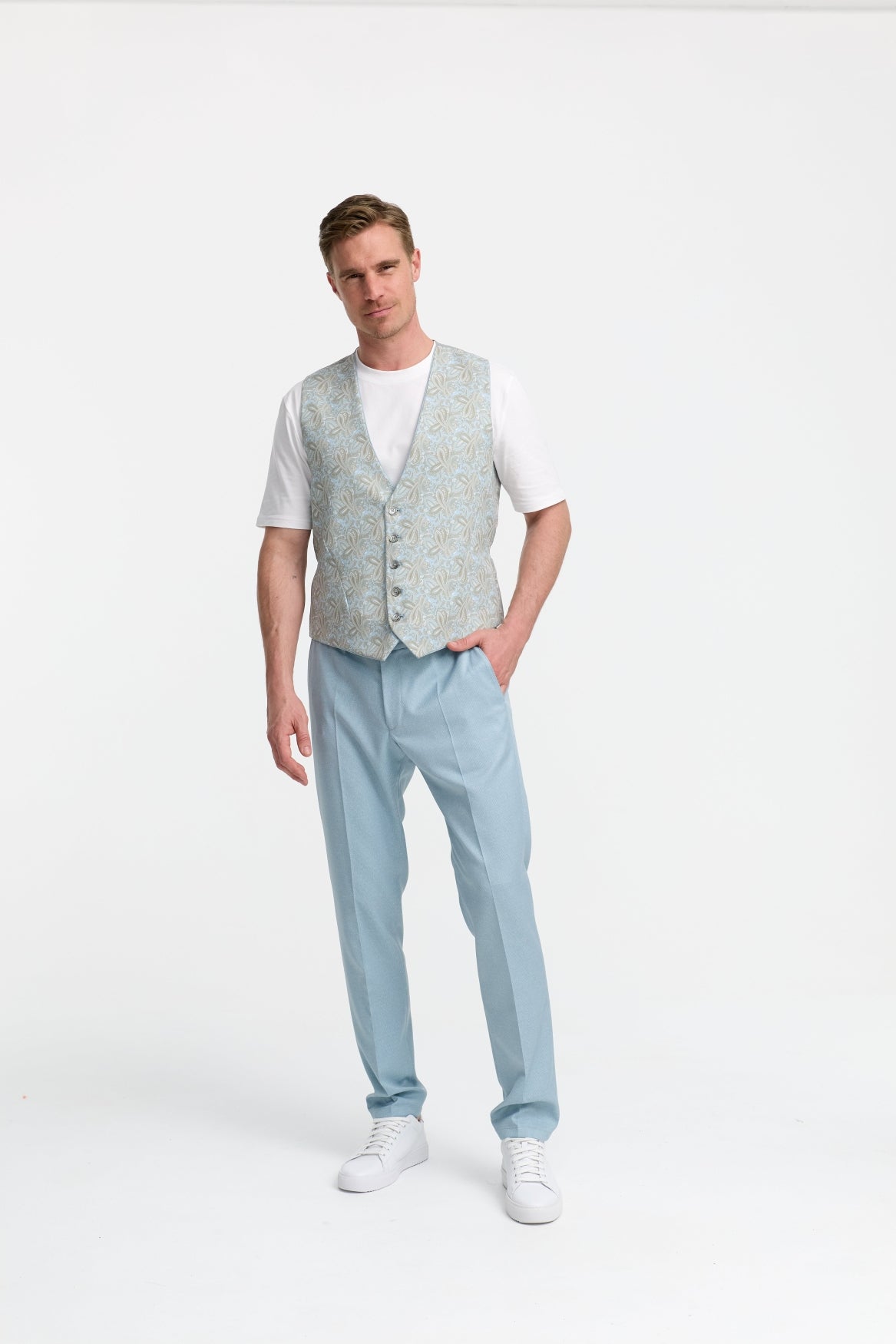 DiWesley Anzugweste Slim Fit | Lt. Blue