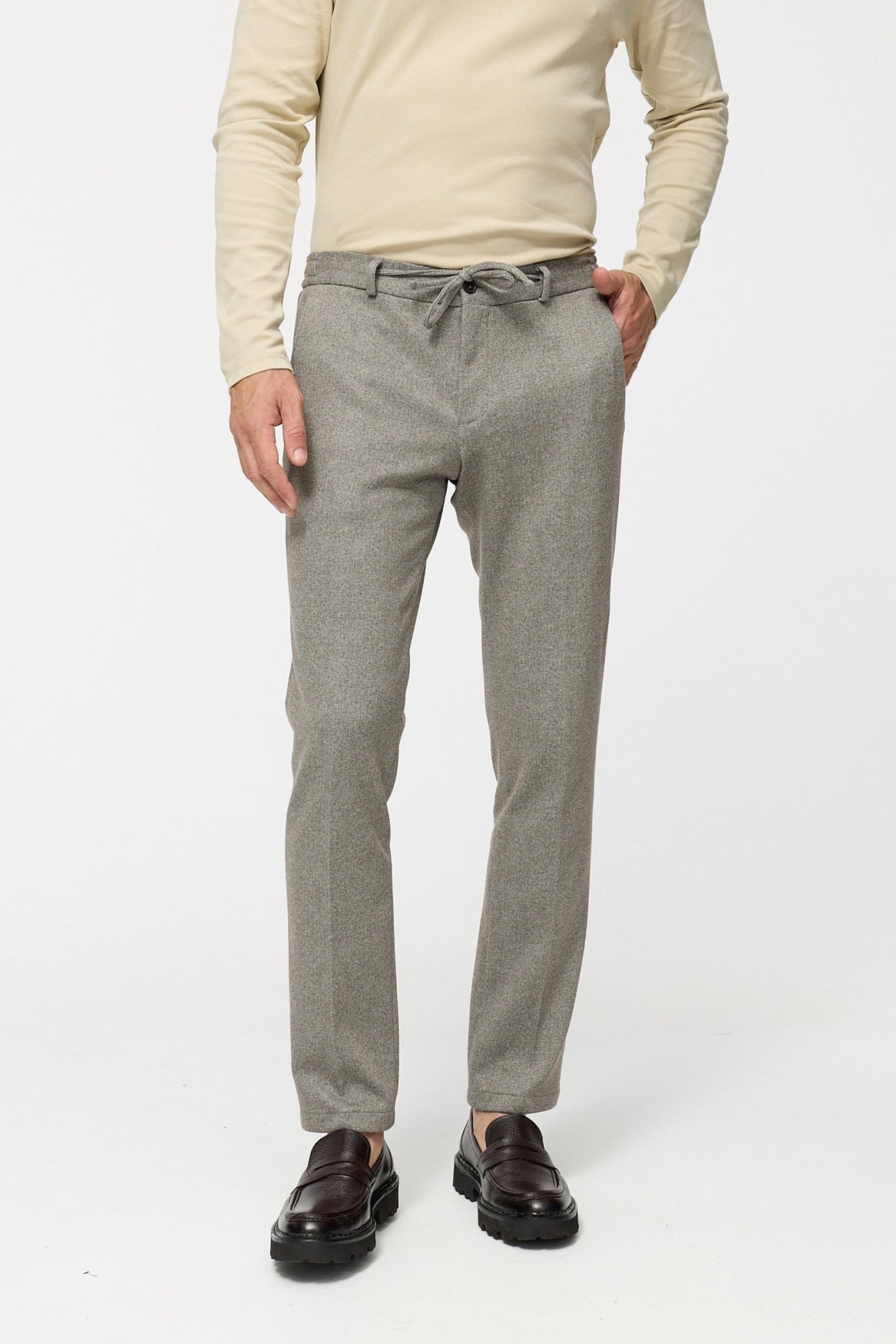 Herren Hose DiSpartaflex SE in Med. Beige, Vorderansicht