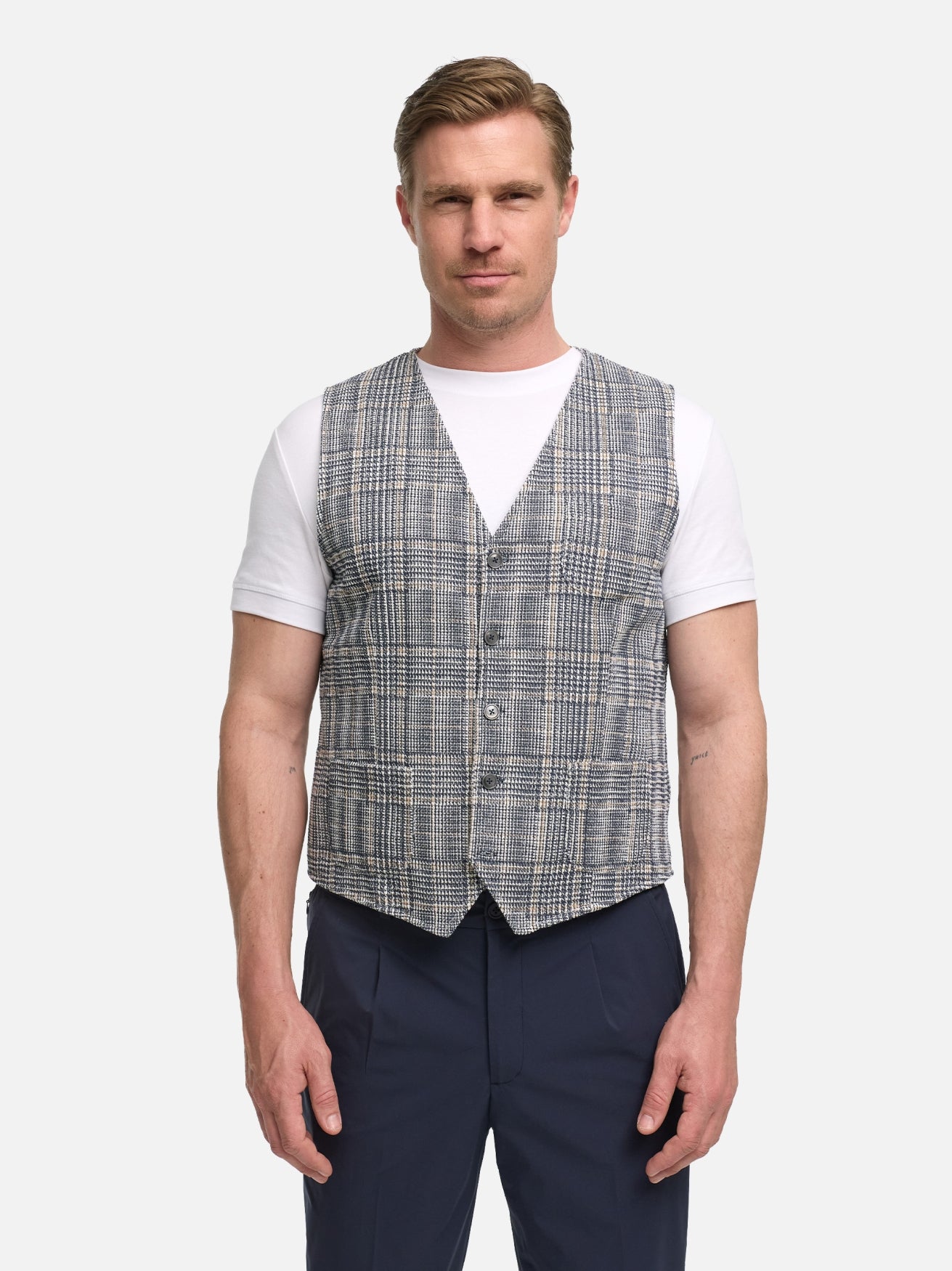 Herren Weste DiWim in Med. Blue, Vorderansicht