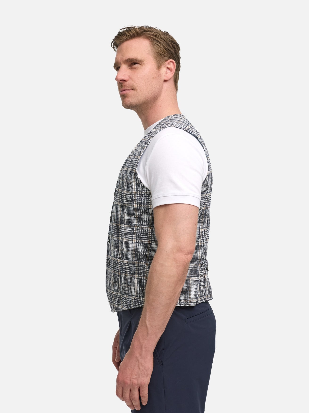 Herren Weste DiWim in Med. Blue, Seitenansicht