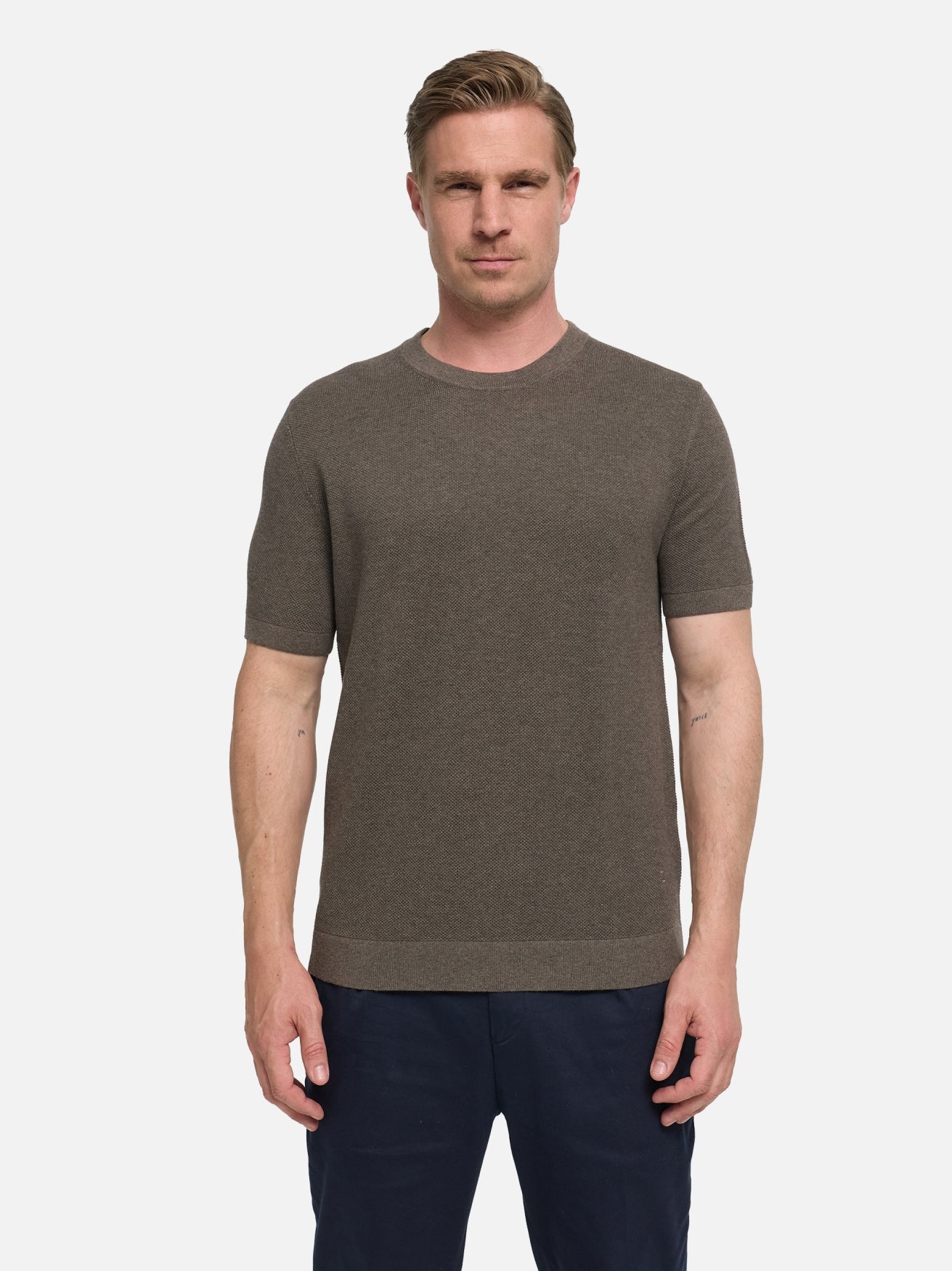 DiVanni T-Shirt Slim Fit | Dk. Brown
