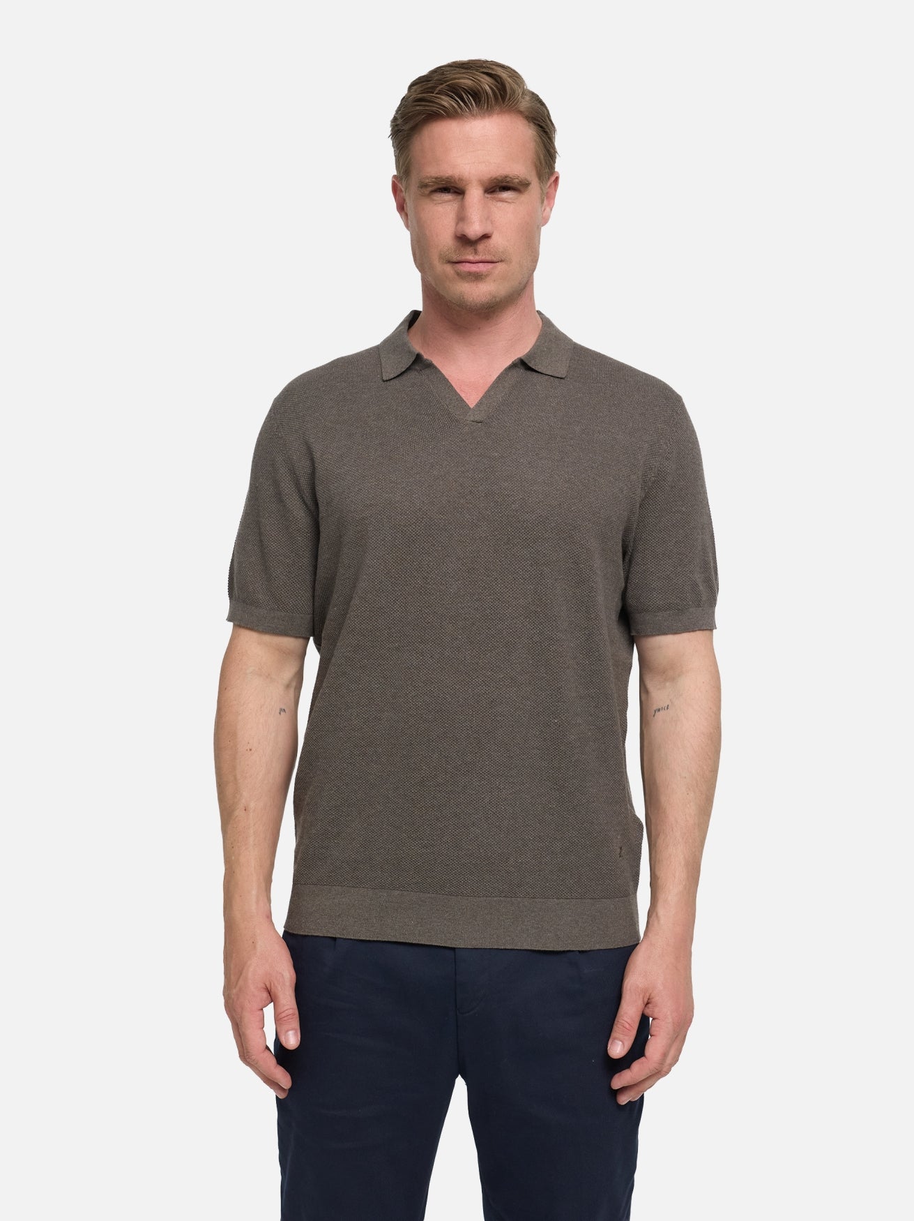 DiVero T-Shirt Slim Fit | Dk. Brown