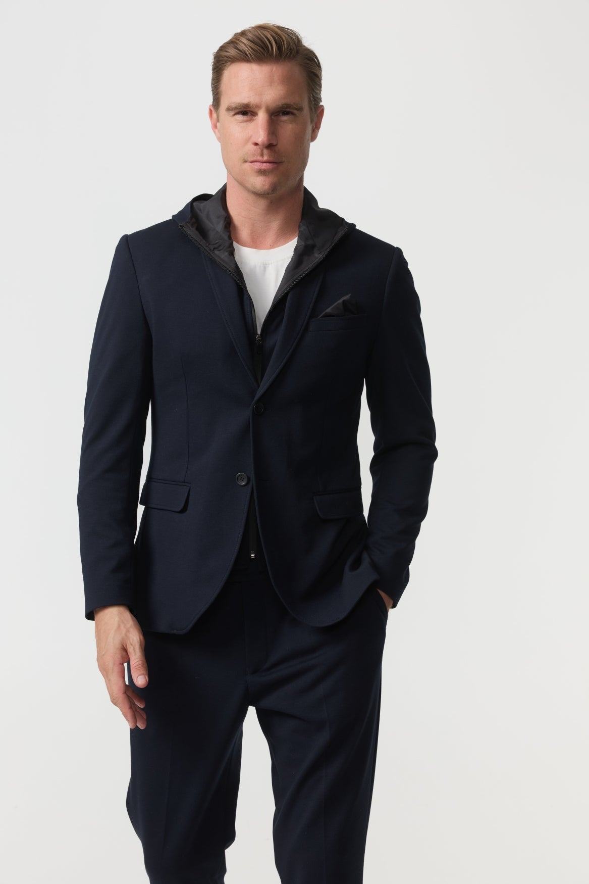 DiJam Hood Sakko Slim Fit | Dk. Navy