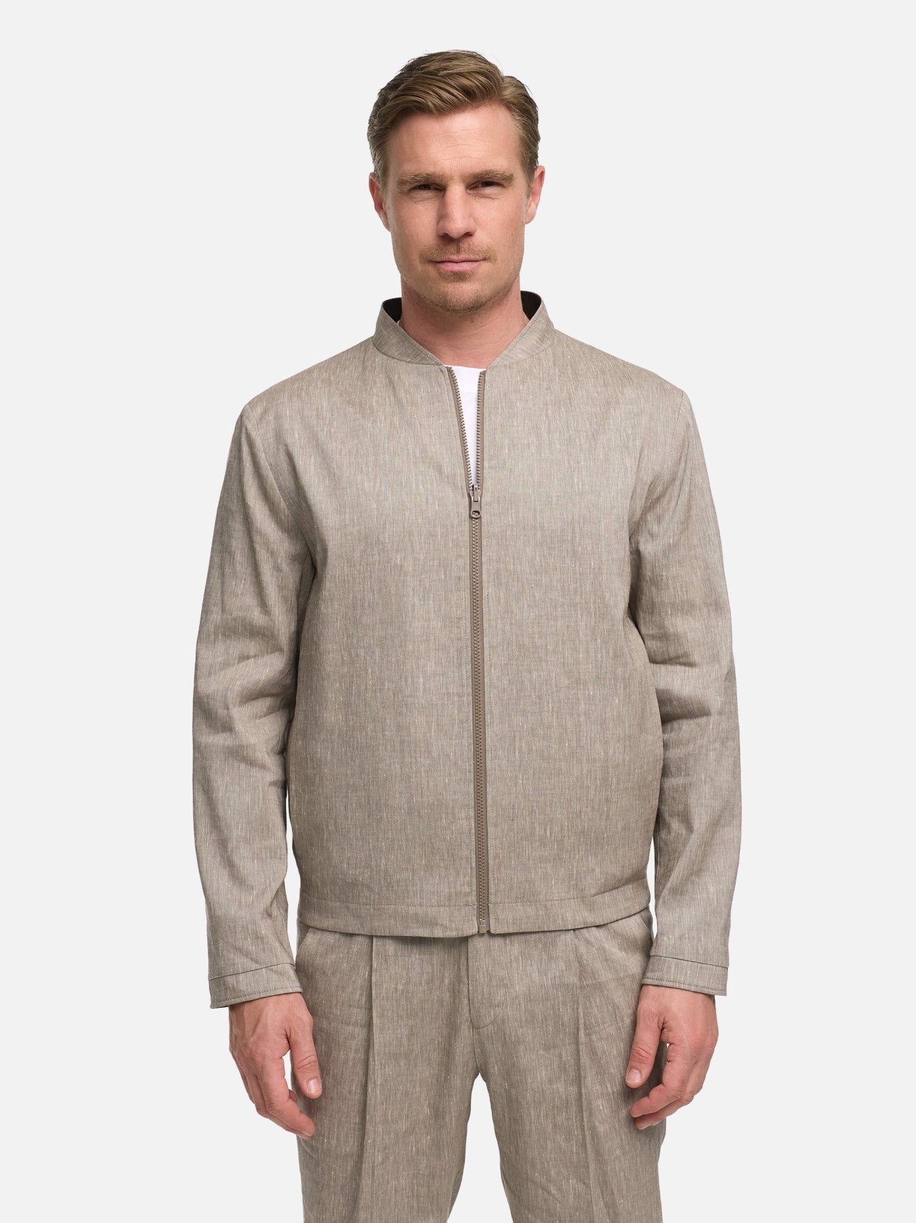 Herren Blouson DiRevaudio in Med. Beige, Seitenansicht