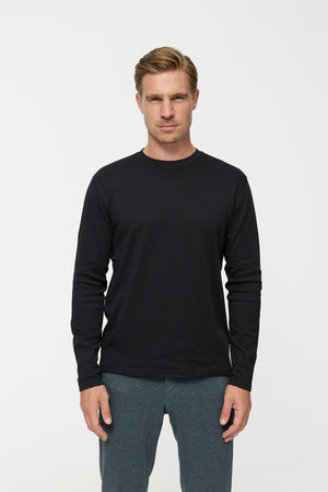 DiOwen Langarm Shirt Slim Fit | Black