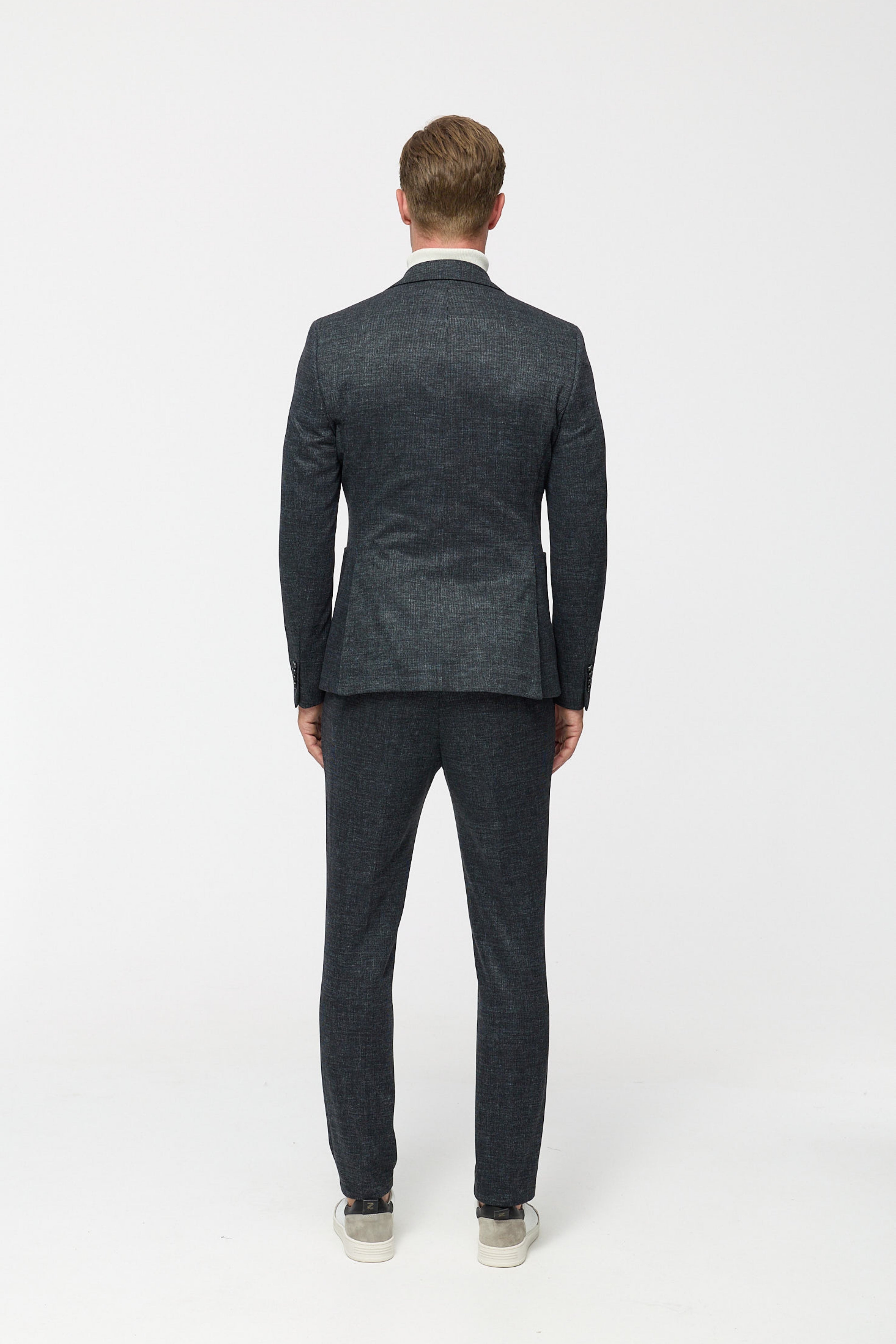 Herren Jersey Anzug in Anthracite, Rückansicht