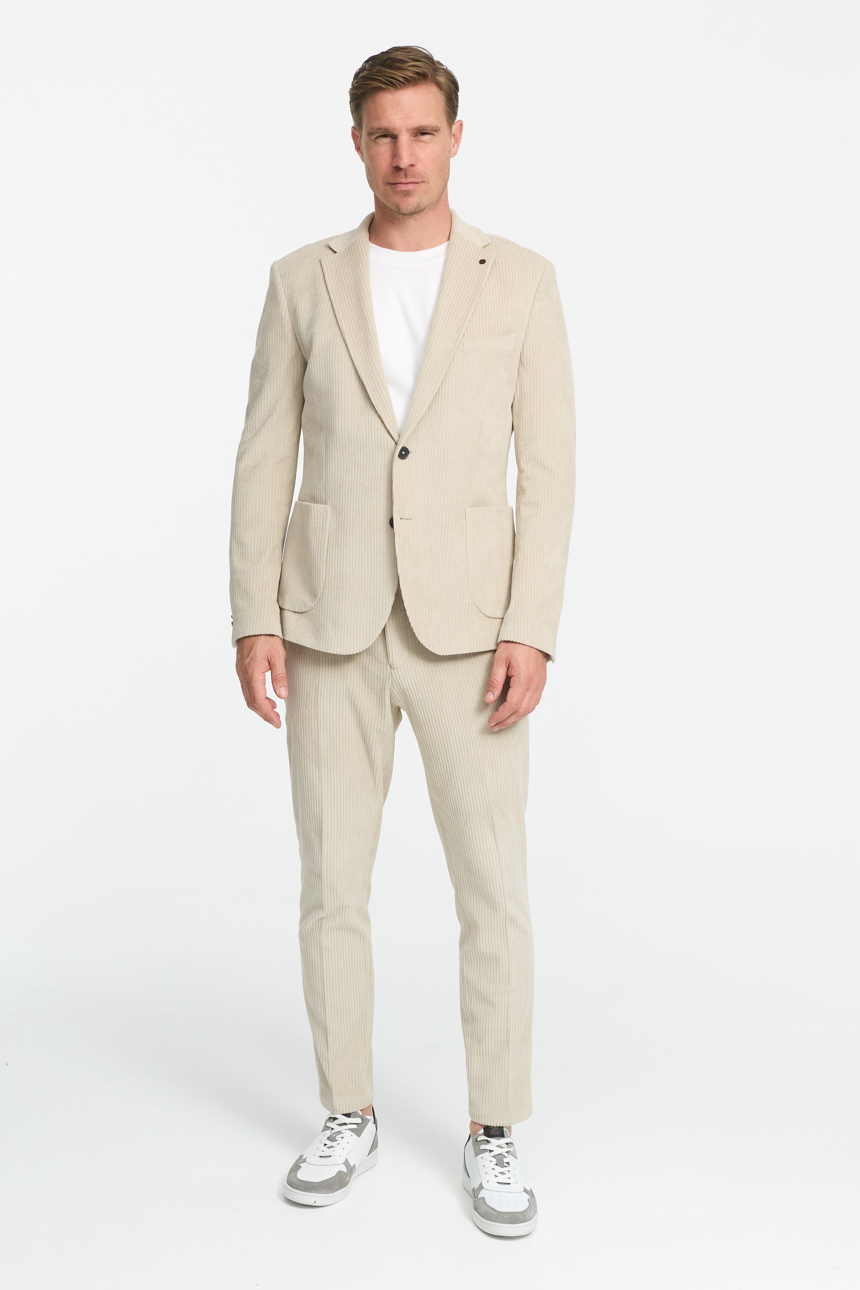 Jersey Cord Anzug 232619-220 Beige
