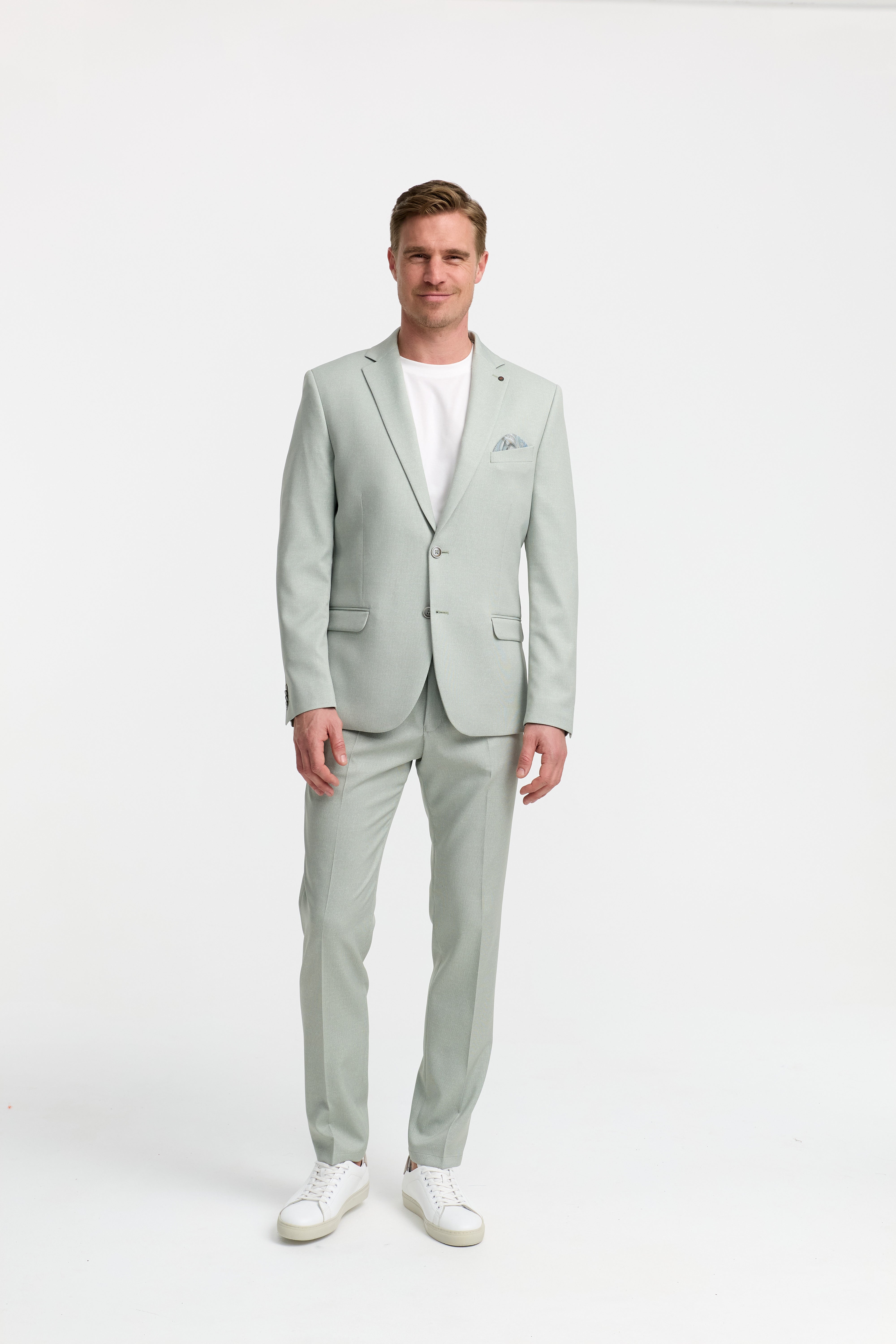 Herren Jersey Anzug in Lt. Green