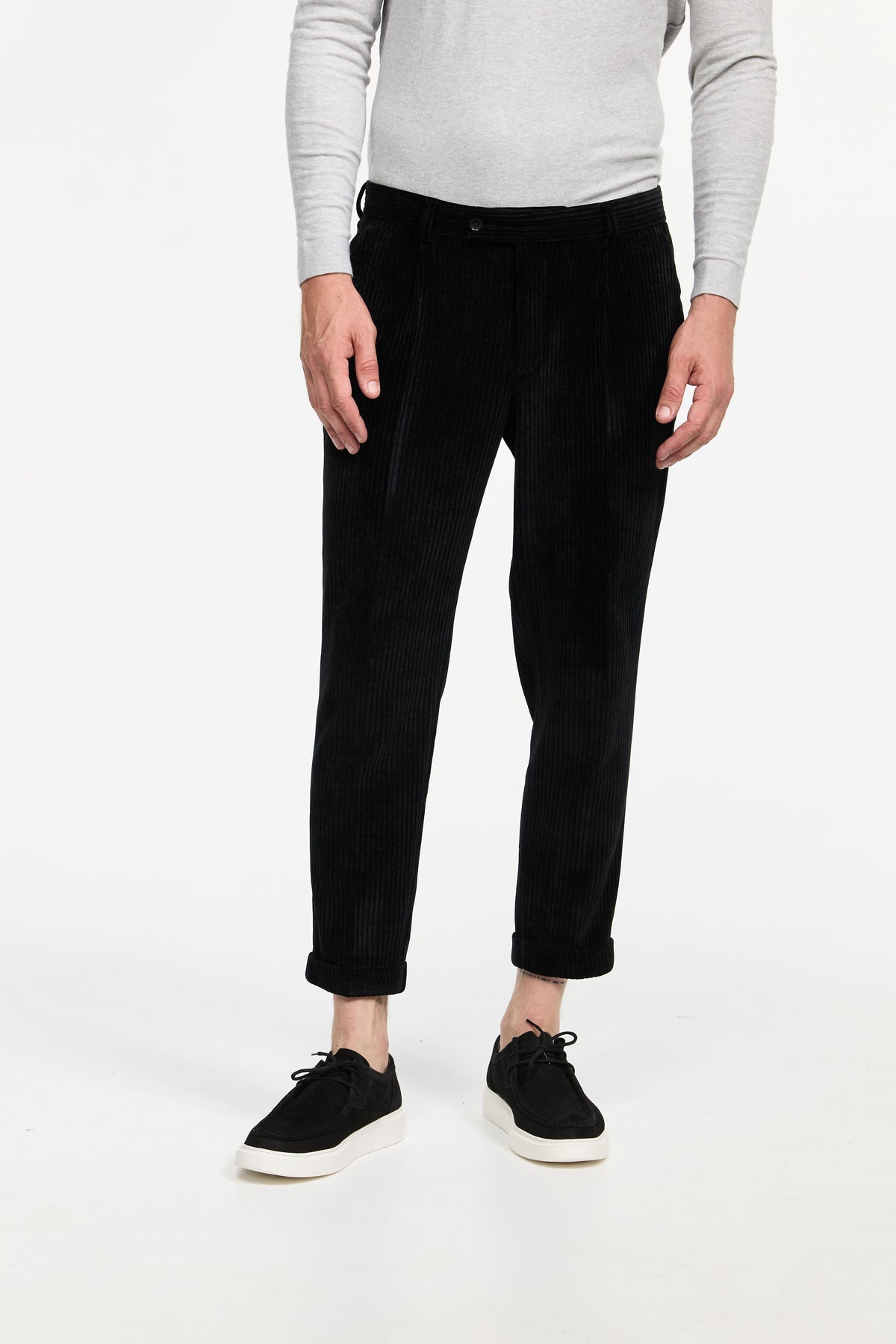 Jersey corduroy trousers DiCliff 242501-900 Black