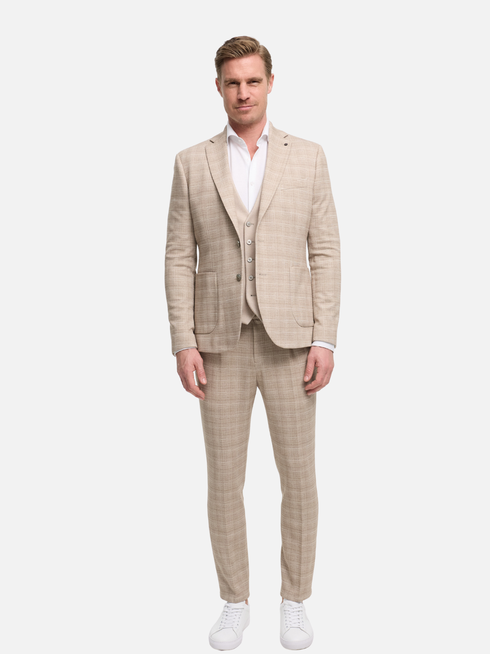 Herren Anzug in Dk. Beige, Vorderansicht