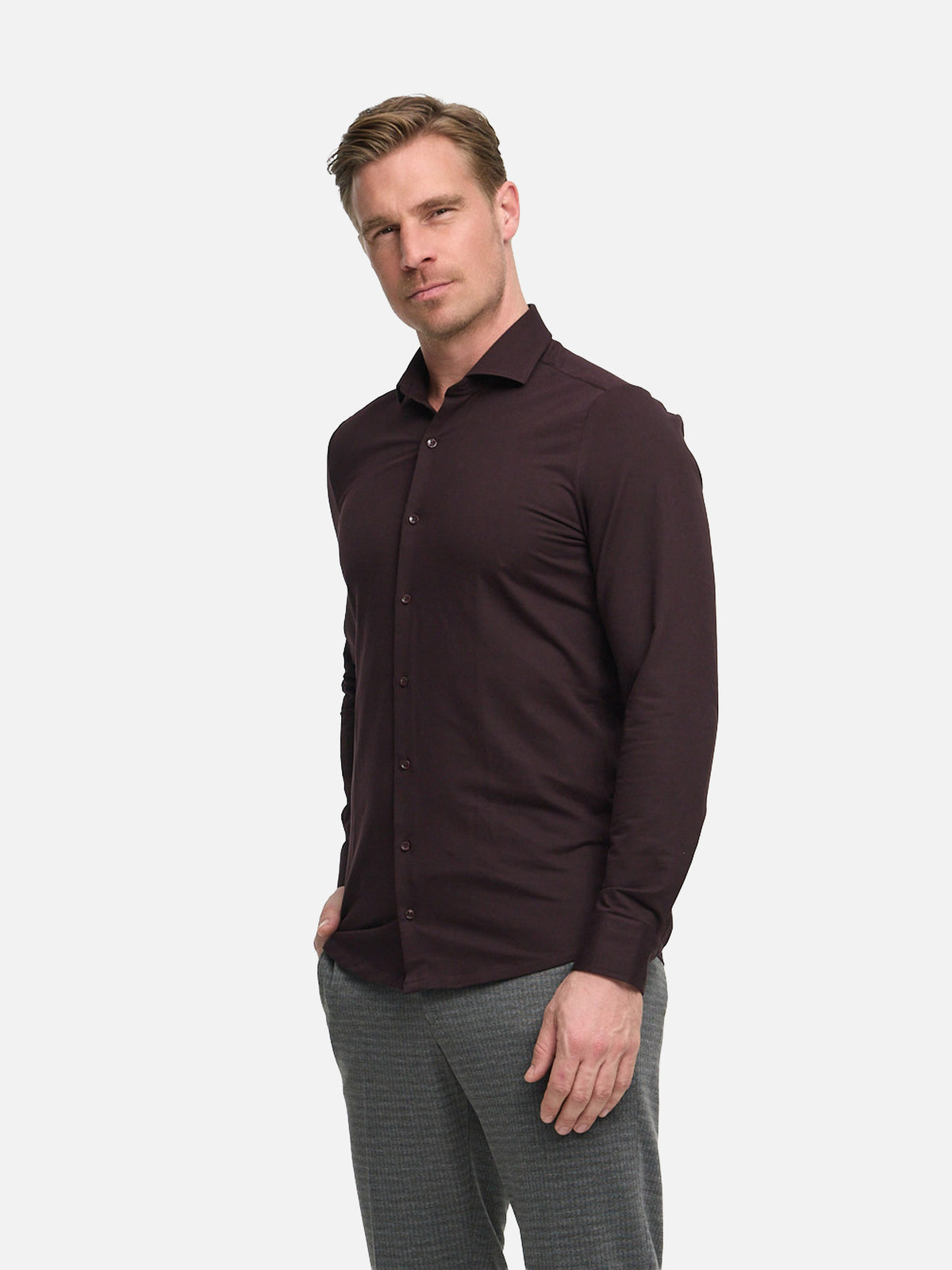 DiHans Hemd Slim Fit | Dk. Red
