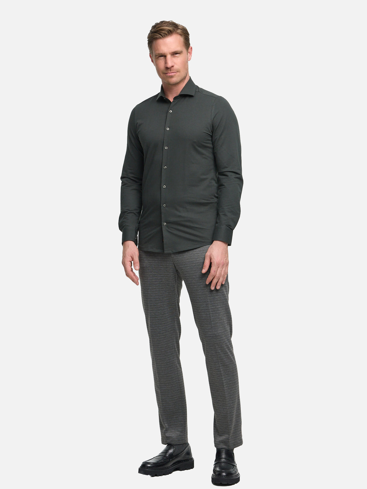 DiHans Hemd Slim Fit | Dk. Olive
