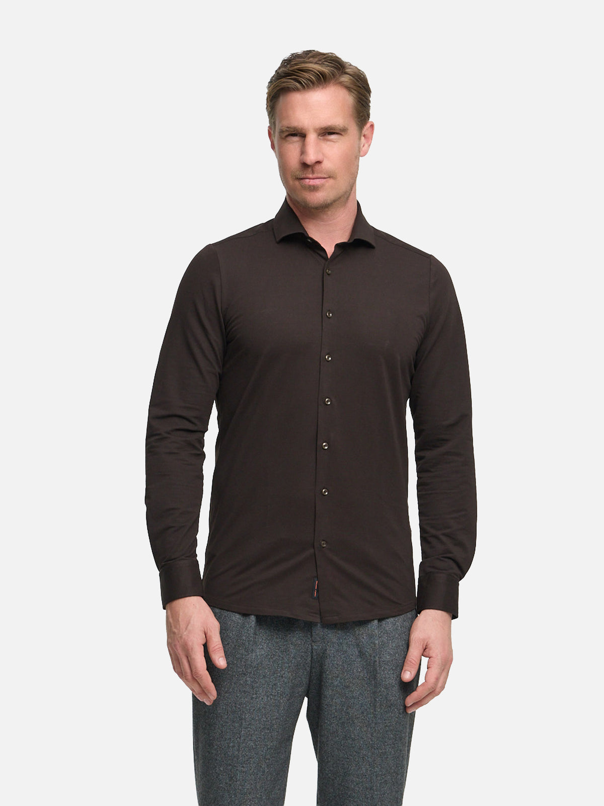 DiHans Hemd Slim Fit | Dk. Brown