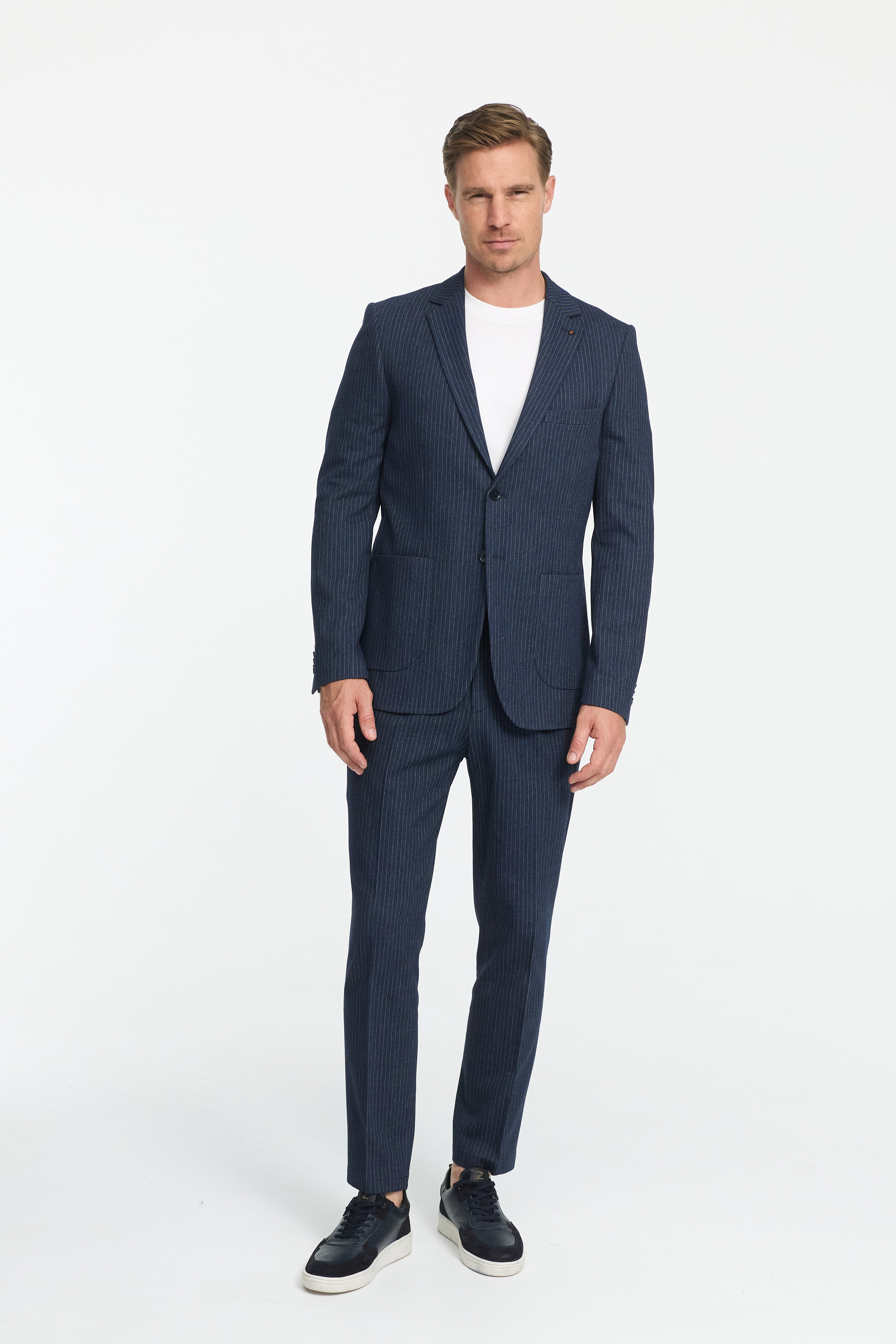 Jersey Sakko DiNove 252051-680 Blau gestreift