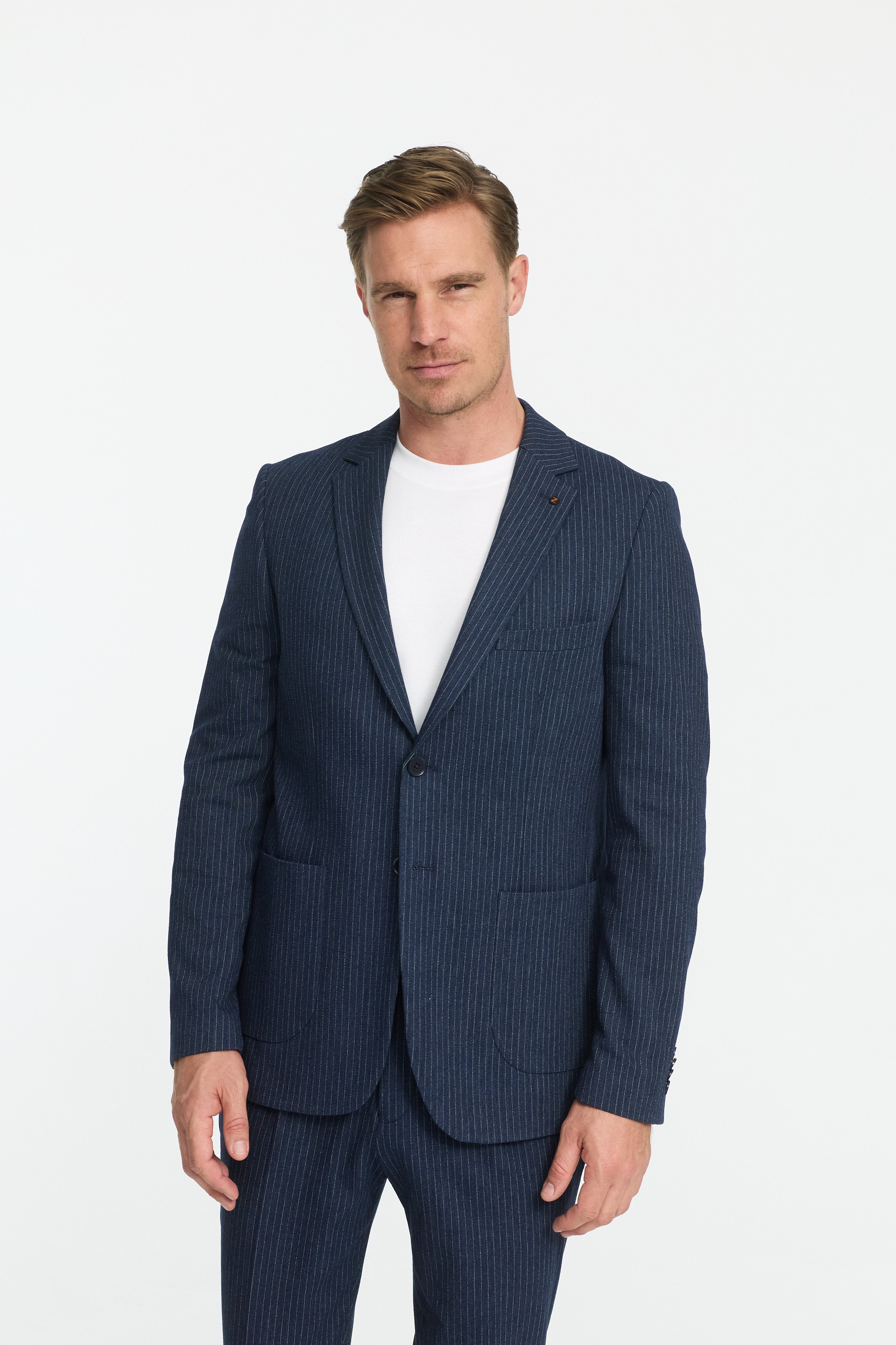 Jersey Sakko DiNove 252051-680 Blau gestreift