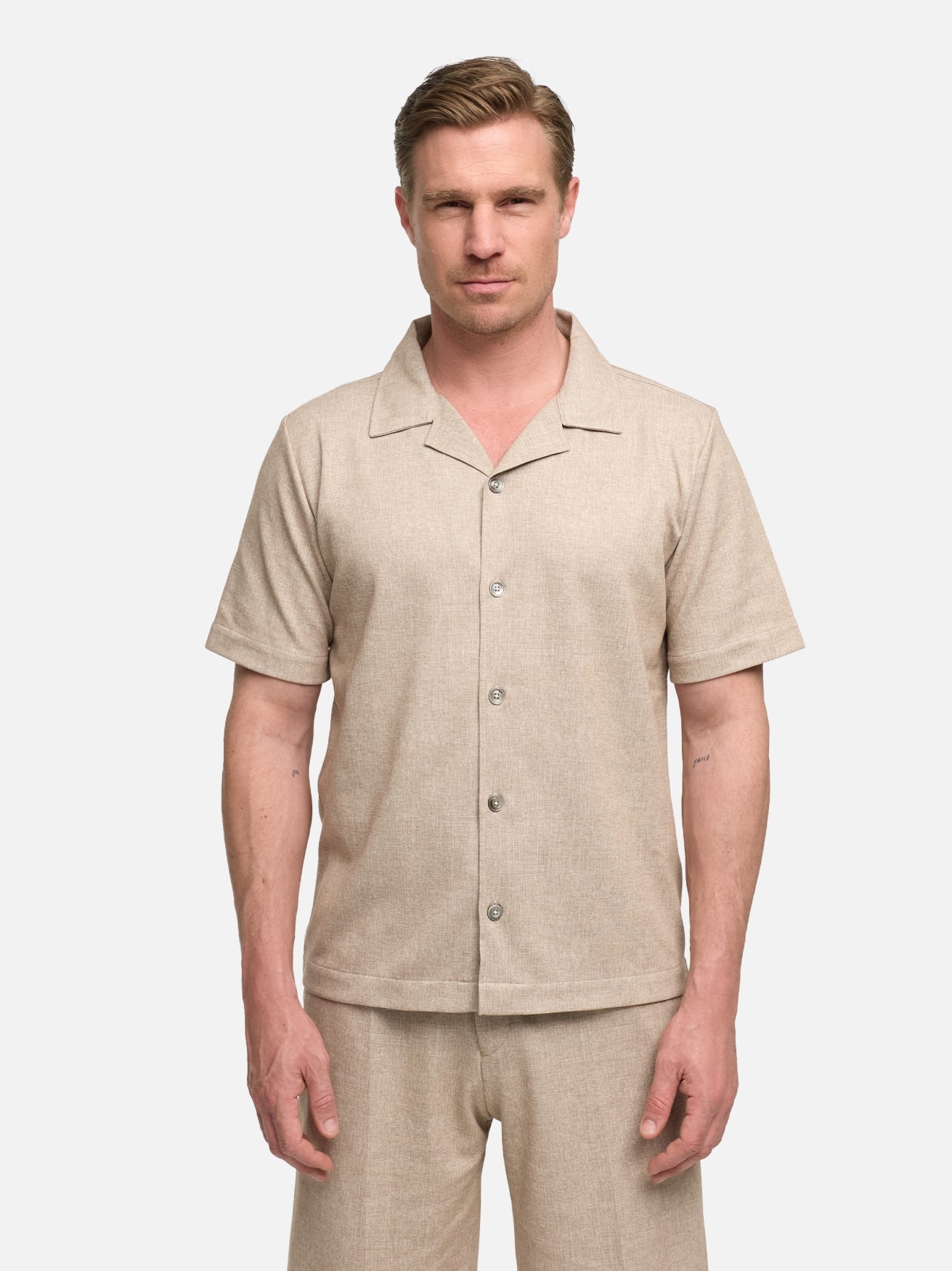 Herren Hemd DiCarlo in Lt. Beige, Vorderansicht