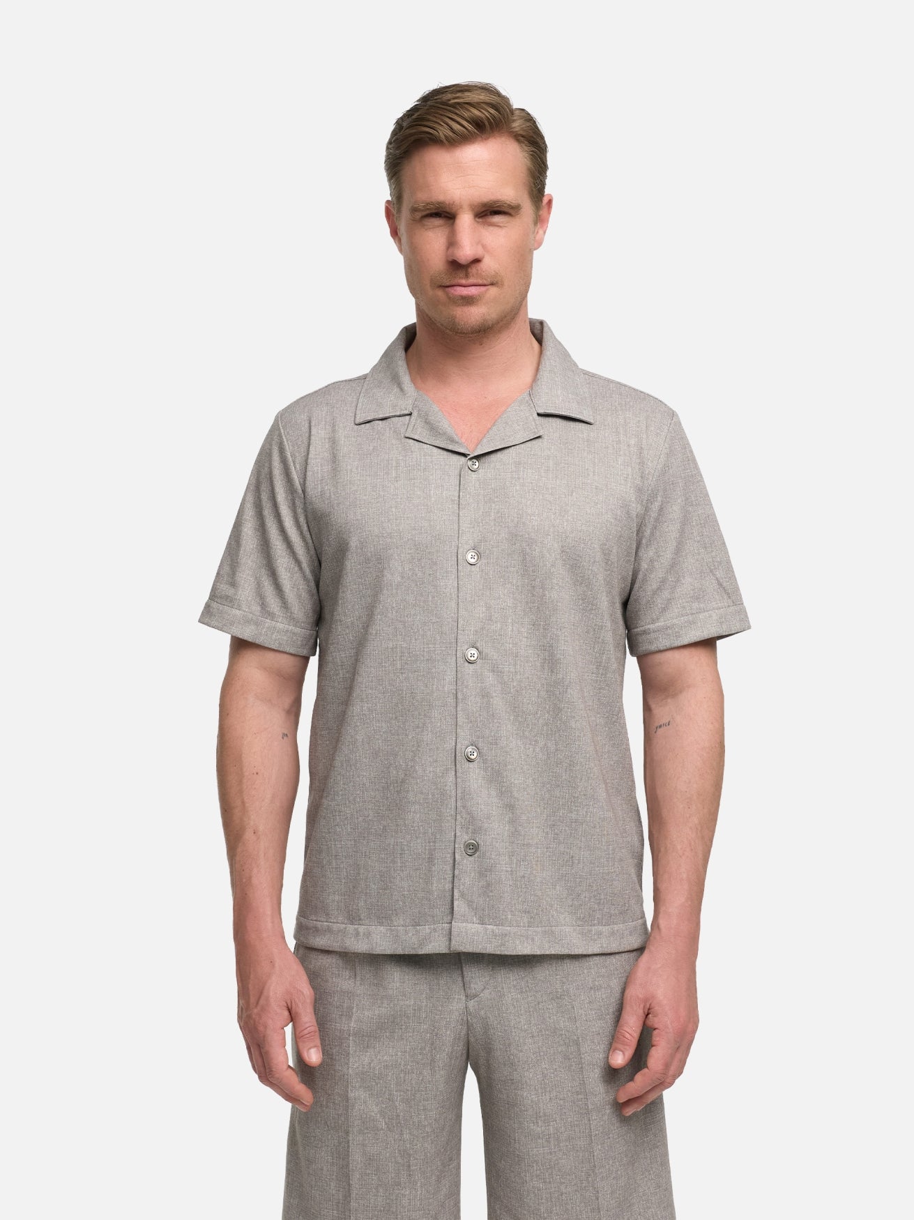 Herren Hemd DiCarlo in Med. Grey, Vorderansicht