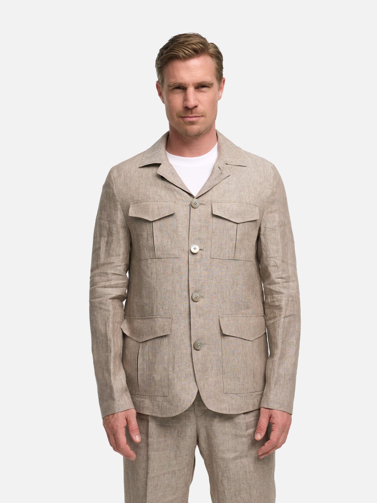 Herren Overshirt DiCampo in Med. Beige, Vorderansicht