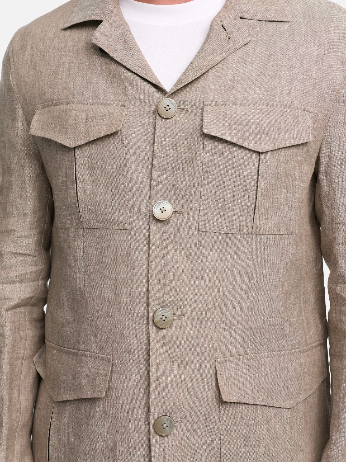 Herren Overshirt DiCampo in Med. Beige, Detailansicht