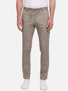 Herren Hose DiSpartaflex SE in Dk. Beige, Vorderansicht