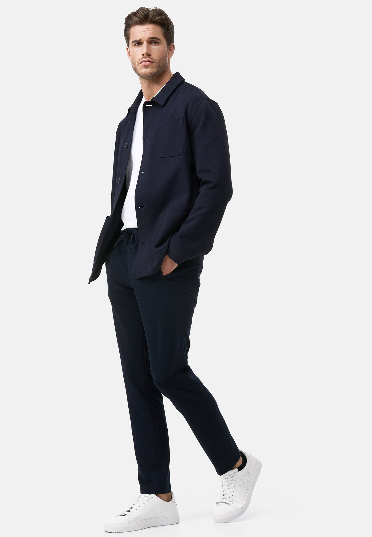 Herren Overshirt DiJohn in Dk. Navy, Detailansicht