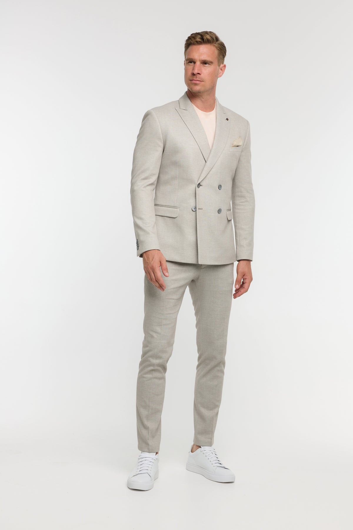 Double-breasted jersey suit 221605-220