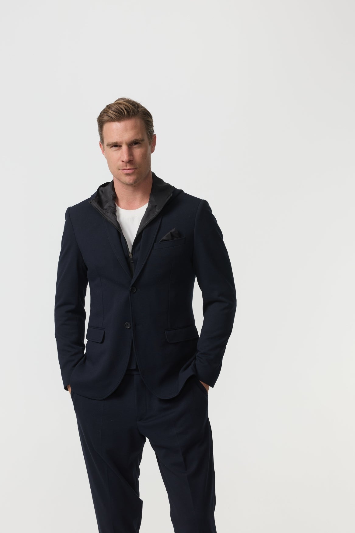 DiJam Hood Sakko Slim Fit | Dk. Navy