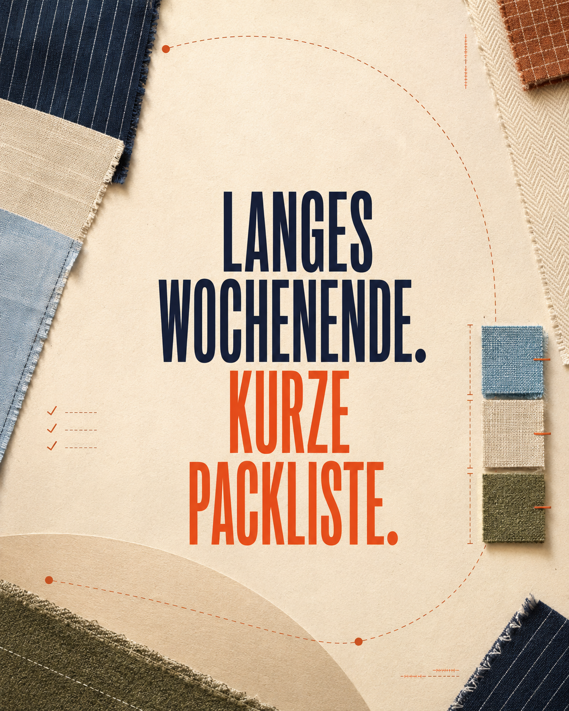 LANGES WOCHENENDE. KURZE PACKLISTE.