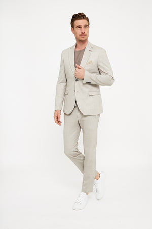 Jersey Anzug 221605-220 — Beige, Vorderansicht