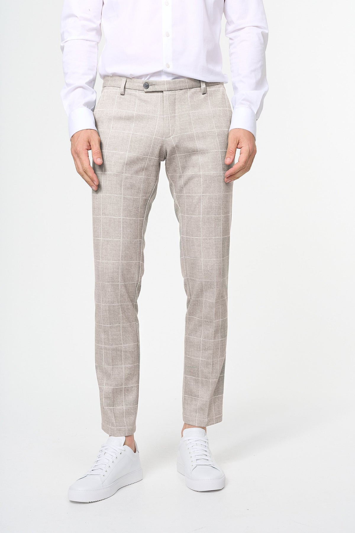 Slim Fit Jersey Suit Pants - Gray - Men